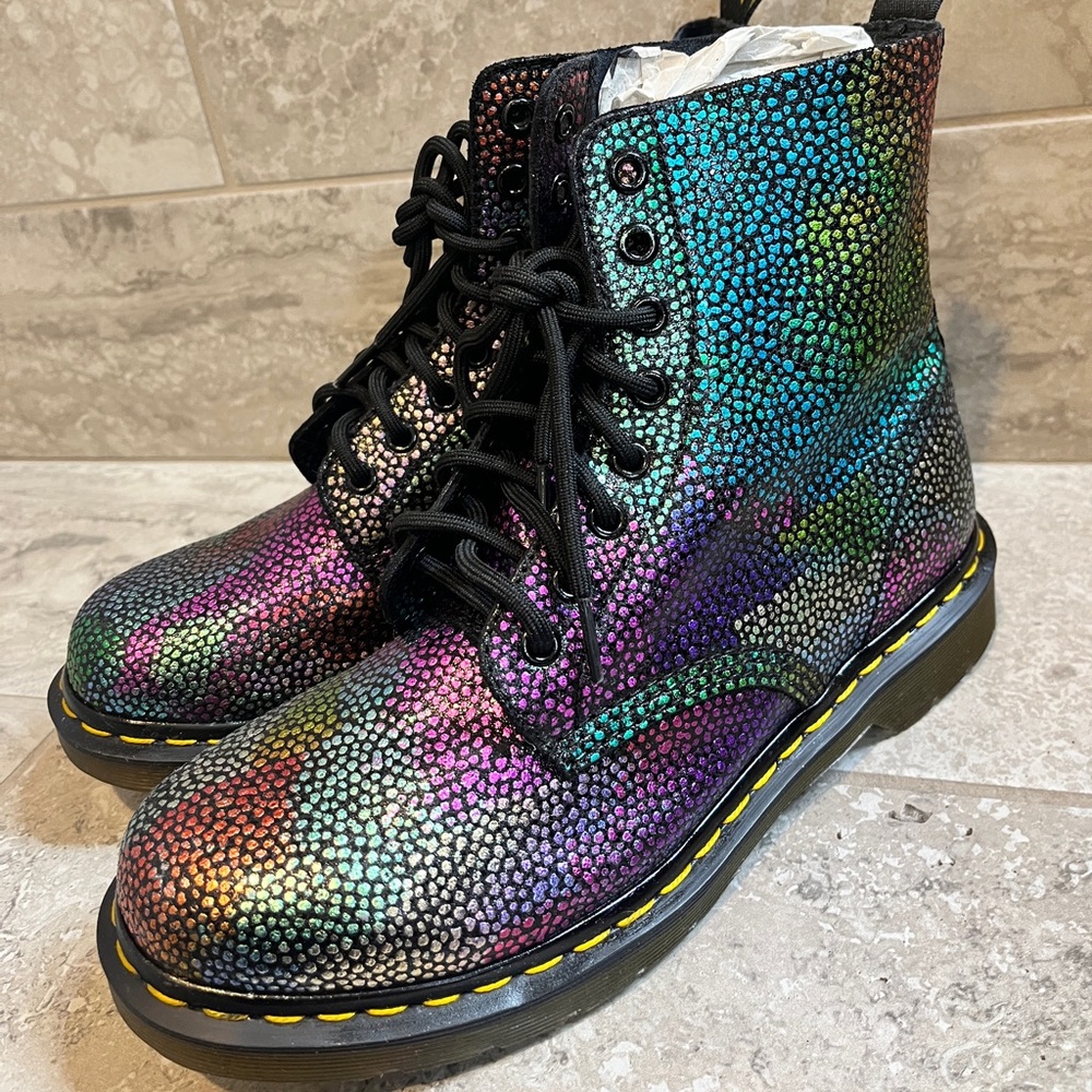 Custom OOAK Rainbow Metallic Color Shift 1460 Pascal Dr. Martens